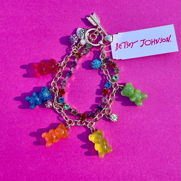 Betsey Johnson Jewelry - NWT Betsey Johnson Gummy Bear Bracelet with Rhinestones Primary Colors